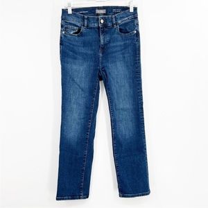 DL1961 Mara Straight Mid-Rise Instasculpt Ankle Jeans in India Ink